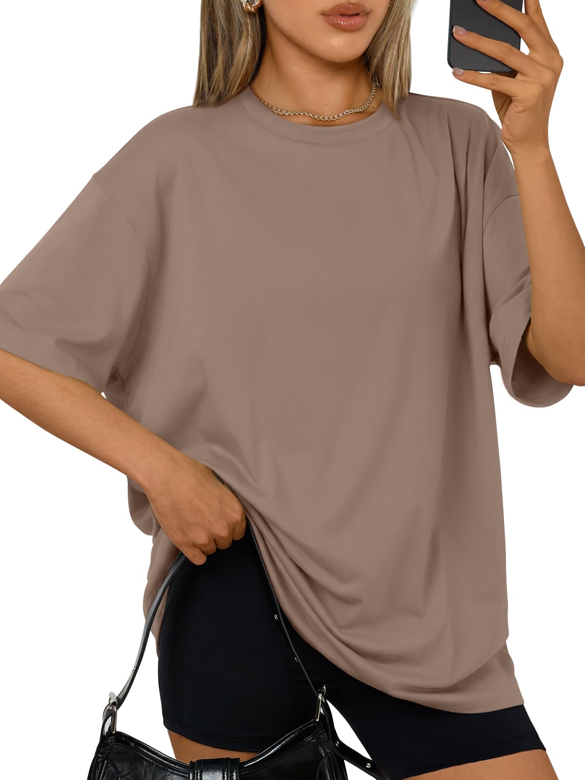 Trendy Queen Womens Oversized Summer T-Shirts Plus Size Short Sleeves Workout Tops