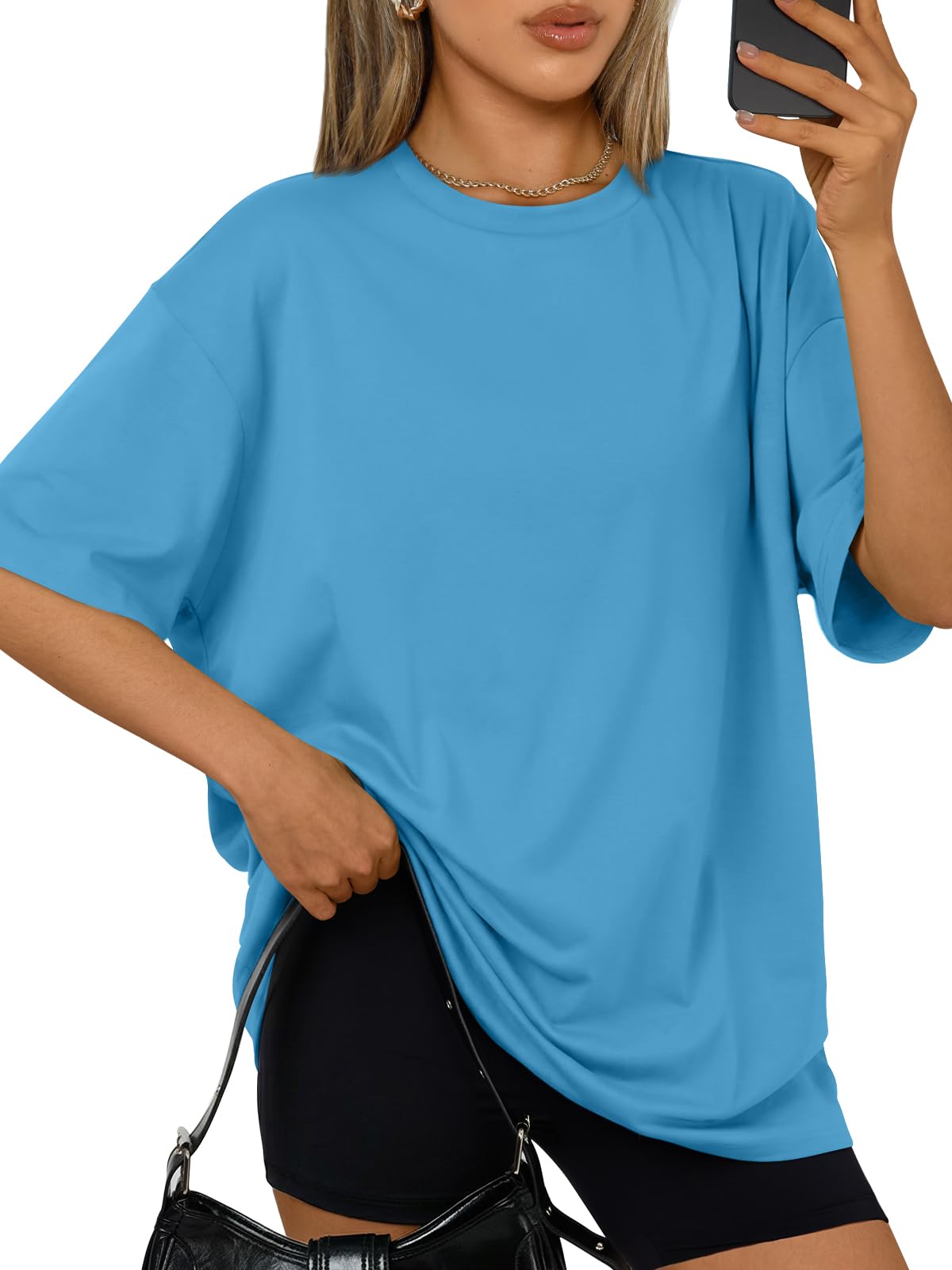 Trendy Queen Womens Oversized Summer T-Shirts Plus Size Short Sleeves Workout Tops