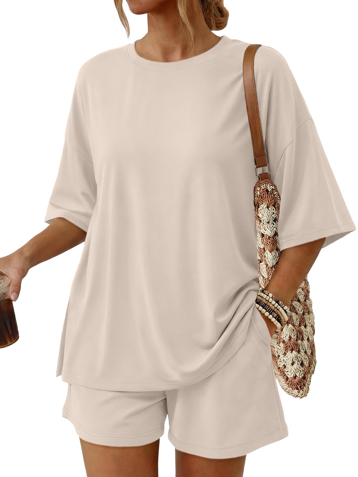 Trendy Queen 2 Piece Summer Set Oversized Top & Loose Fit Shorts with Pockets