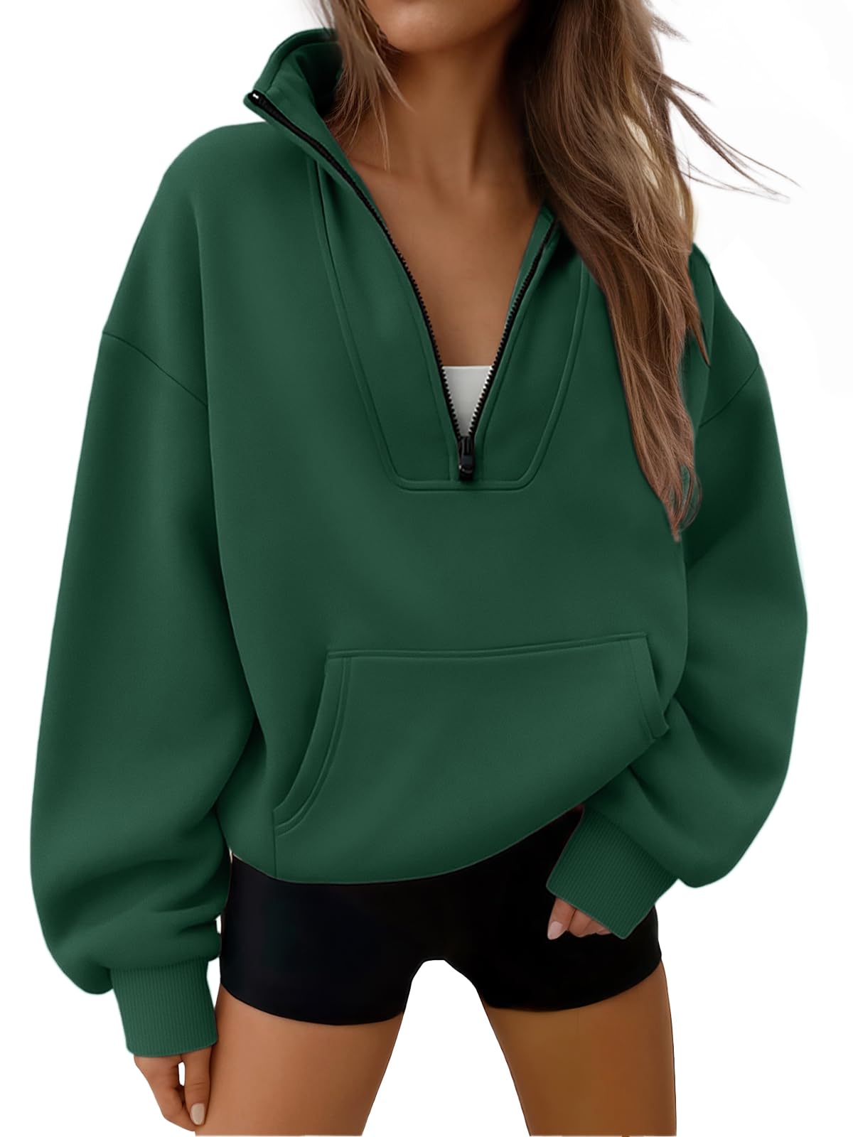 Trendy Queen Womens Sweatshirts Quarter Half Zip Pullover Workout Hoodies Fall Fashion 2026 Winter Fleece Jackets Sweaters