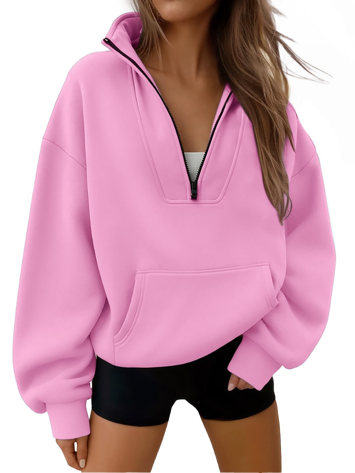 Trendy Queen Womens Sweatshirts Quarter Half Zip Pullover Workout Hoodies Fall Fashion 2026 Winter Fleece Jackets Sweaters