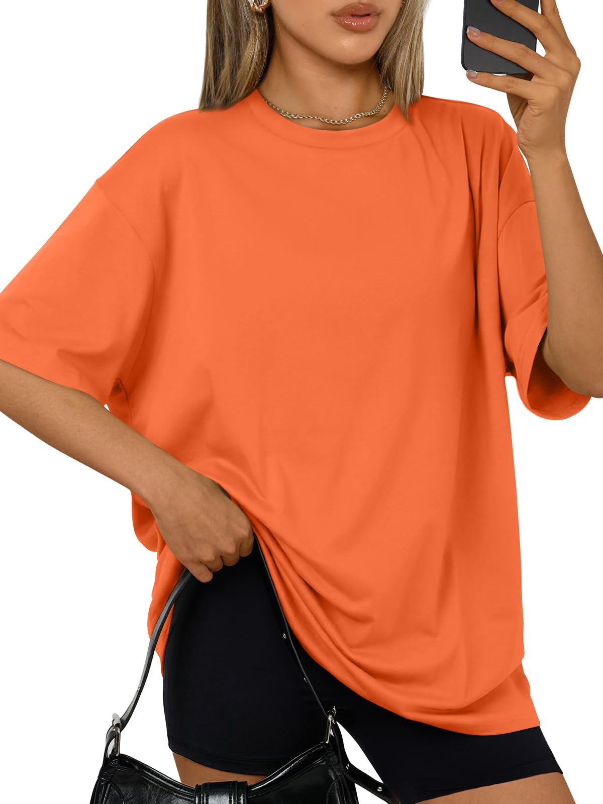 Trendy Queen Womens Oversized Summer T-Shirts Plus Size Short Sleeves Workout Tops