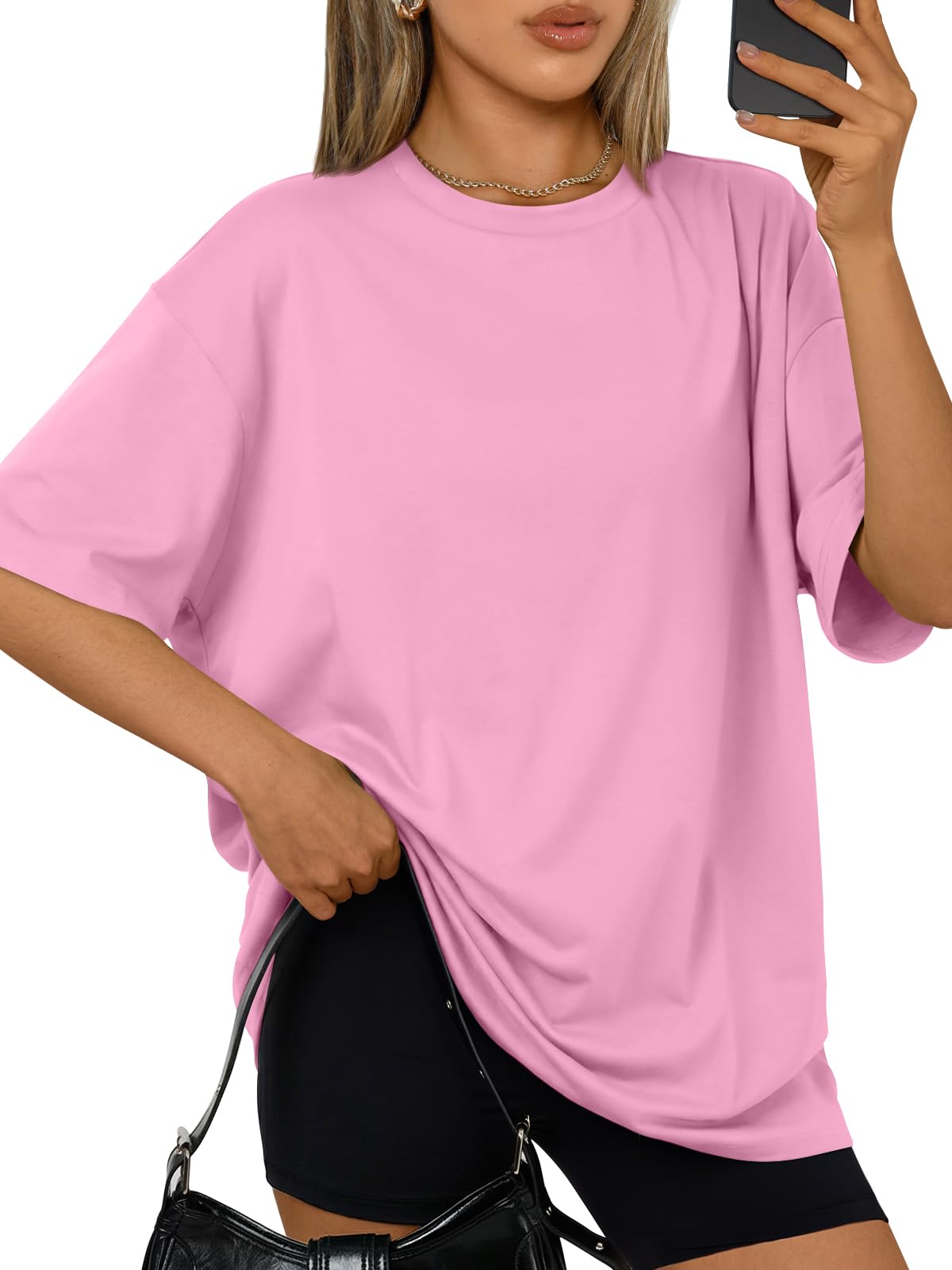Trendy Queen Womens Oversized Summer T-Shirts Plus Size Short Sleeves Workout Tops