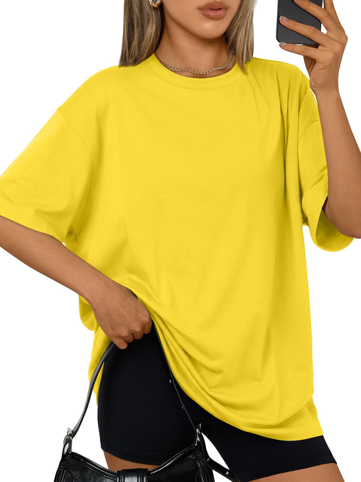 Trendy Queen Womens Oversized Summer T-Shirts Plus Size Short Sleeves Workout Tops