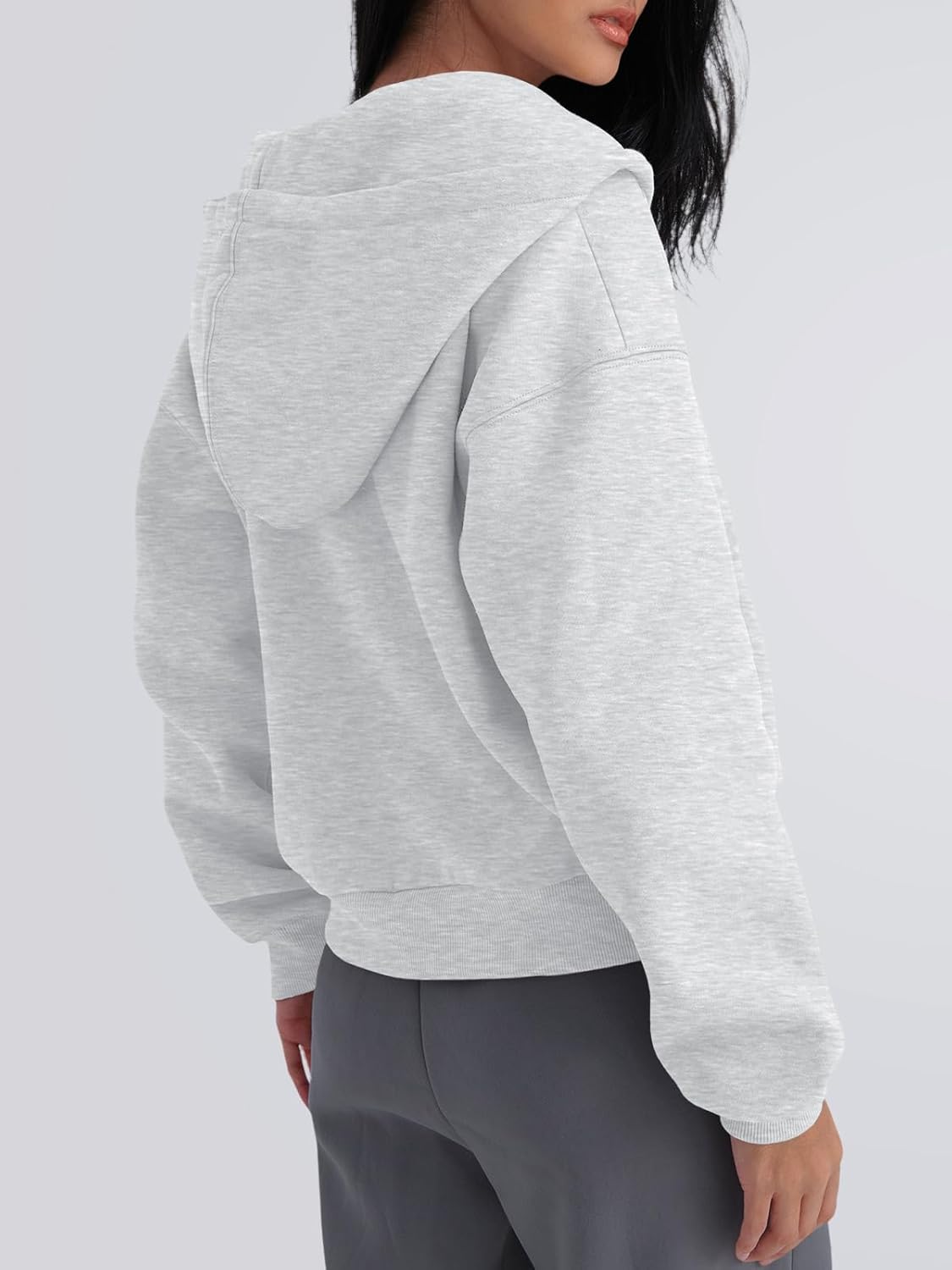 Trendy Queen Zip Up Hoodies For Women Cropped Sweatshirts Fall Fashion Outfits 2026 Y2k Fleece Teen Girls Clothes