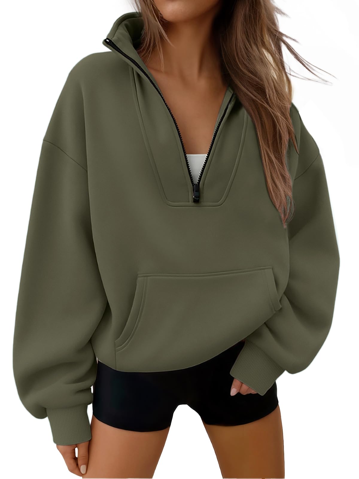 Trendy Queen Womens Sweatshirts Quarter Half Zip Pullover Workout Hoodies Fall Fashion 2026 Winter Fleece Jackets Sweaters