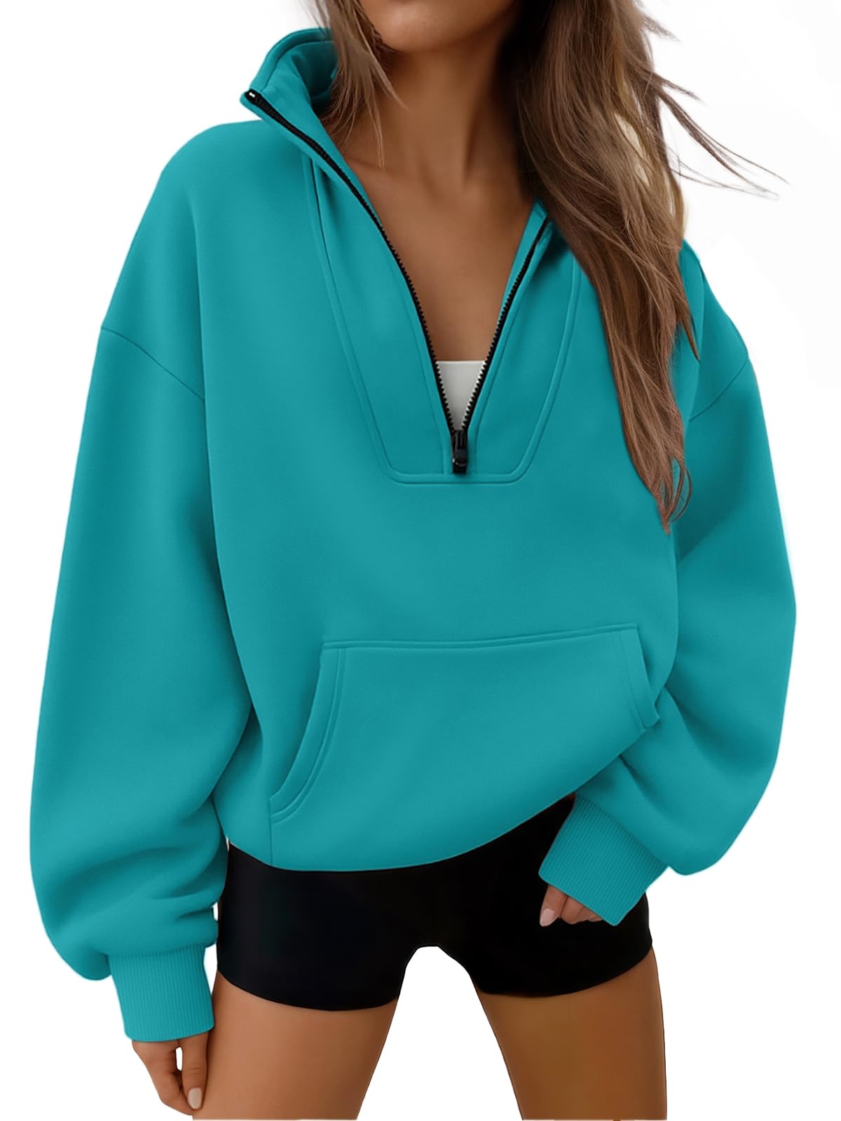 Trendy Queen Womens Sweatshirts Quarter Half Zip Pullover Workout Hoodies Fall Fashion 2026 Winter Fleece Jackets Sweaters