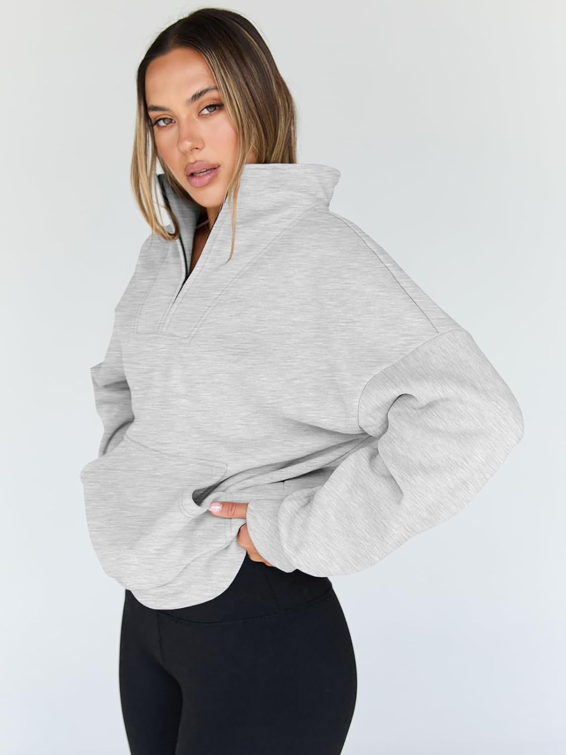 Trendy Queen Womens Sweatshirts Quarter Half Zip Pullover Workout Hoodies Fall Fashion 2026 Winter Fleece Jackets Sweaters