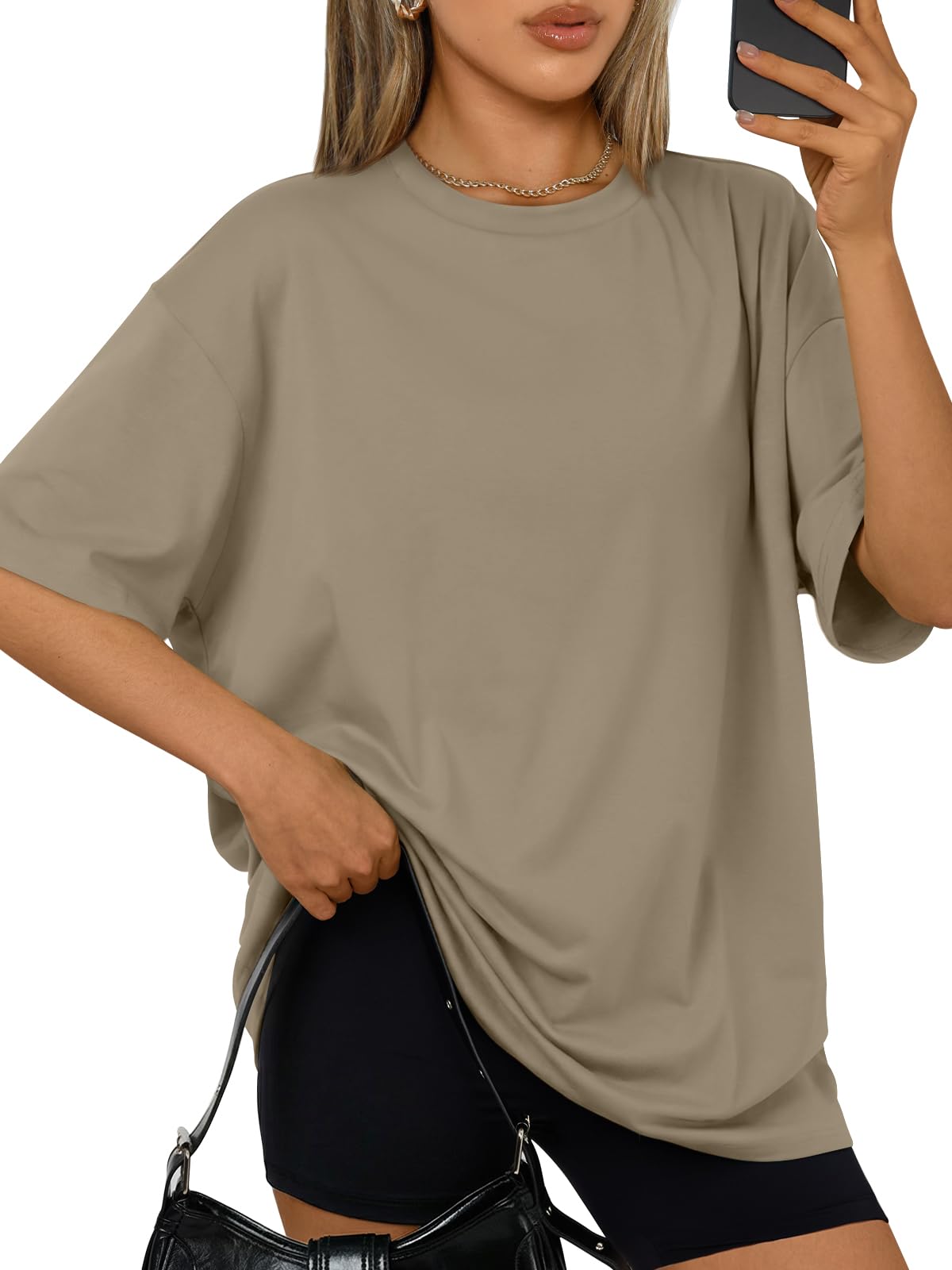 Trendy Queen Womens Oversized Summer T-Shirts Plus Size Short Sleeves Workout Tops