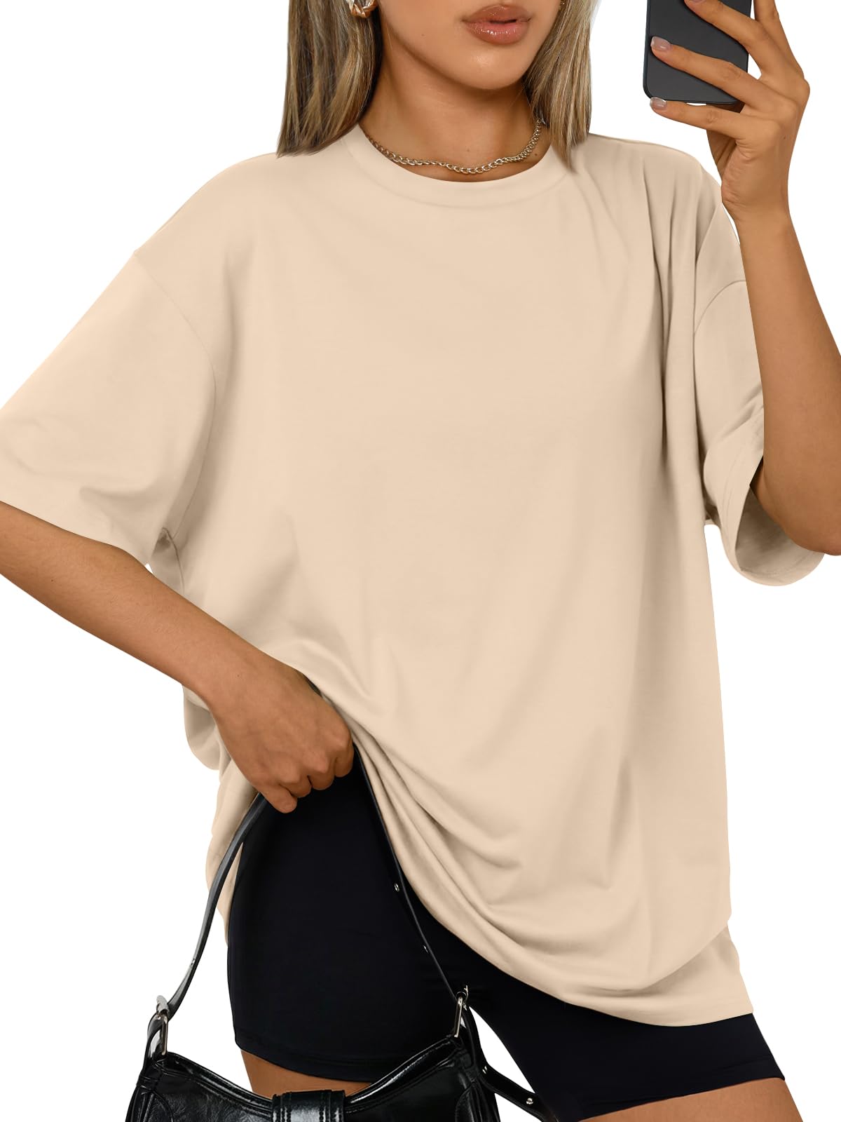 Trendy Queen Womens Oversized Summer T-Shirts Plus Size Short Sleeves Workout Tops
