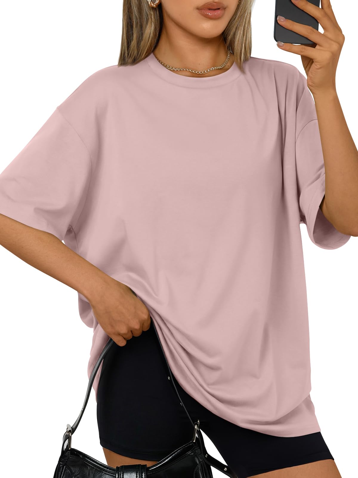 Trendy Queen Womens Oversized Summer T-Shirts Plus Size Short Sleeves Workout Tops