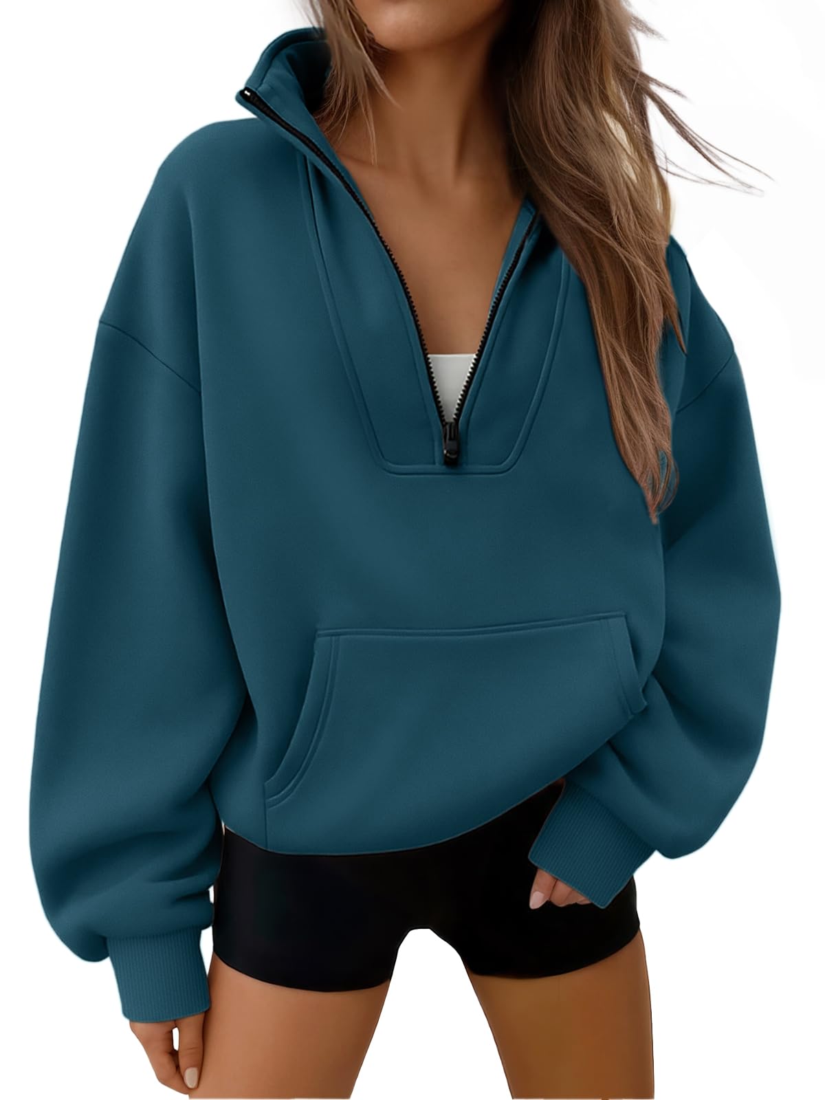 Trendy Queen Womens Sweatshirts Quarter Half Zip Pullover Workout Hoodies Fall Fashion 2026 Winter Fleece Jackets Sweaters