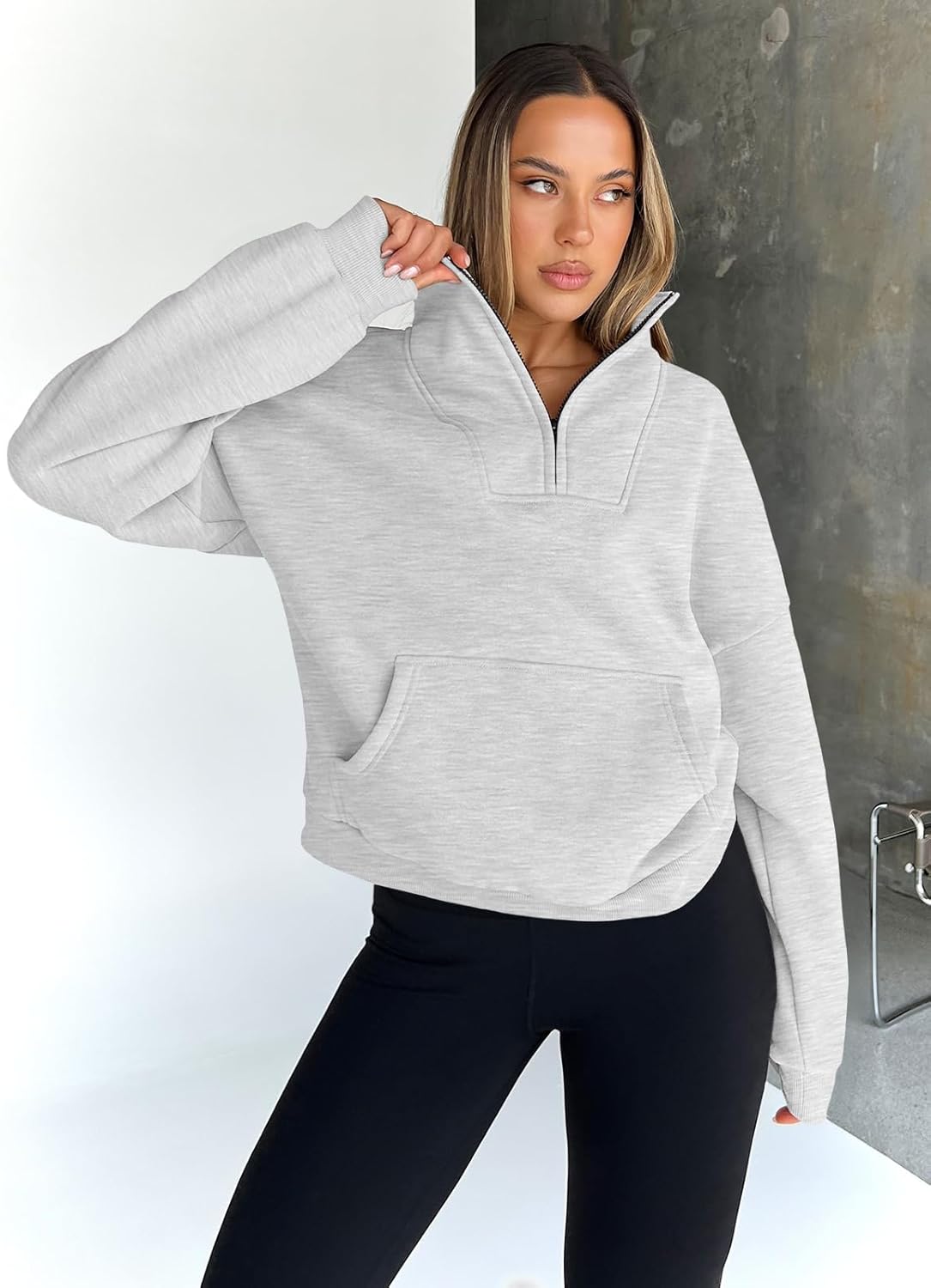 Trendy Queen Womens Sweatshirts Quarter Half Zip Pullover Workout Hoodies Fall Fashion 2026 Winter Fleece Jackets Sweaters