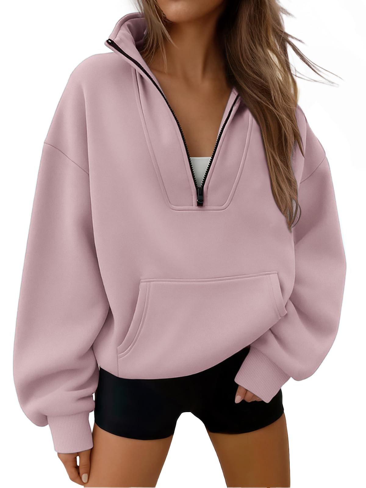 Trendy Queen Womens Sweatshirts Quarter Half Zip Pullover Workout Hoodies Fall Fashion 2026 Winter Fleece Jackets Sweaters