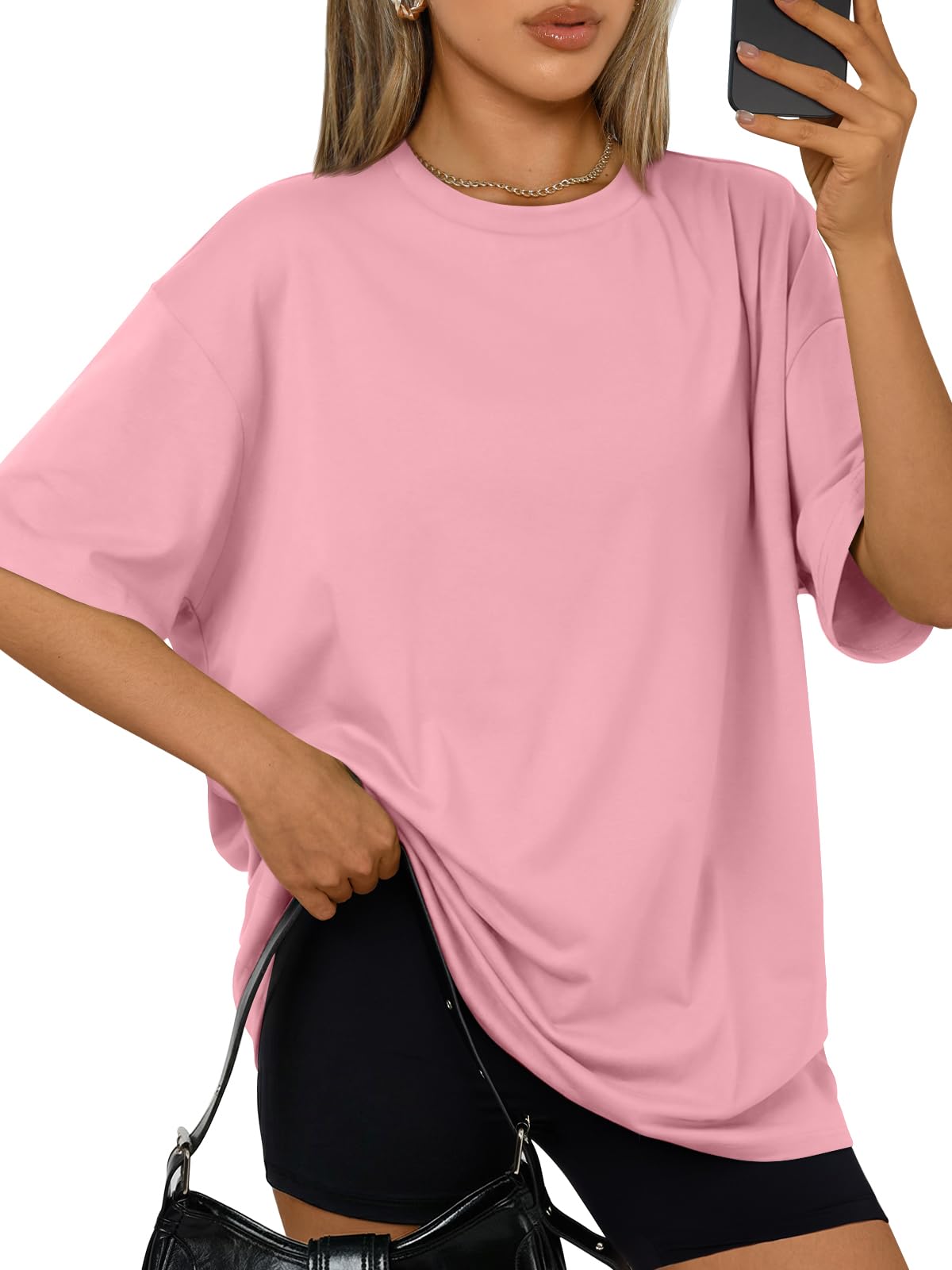 Trendy Queen Womens Oversized Summer T-Shirts Plus Size Short Sleeves Workout Tops