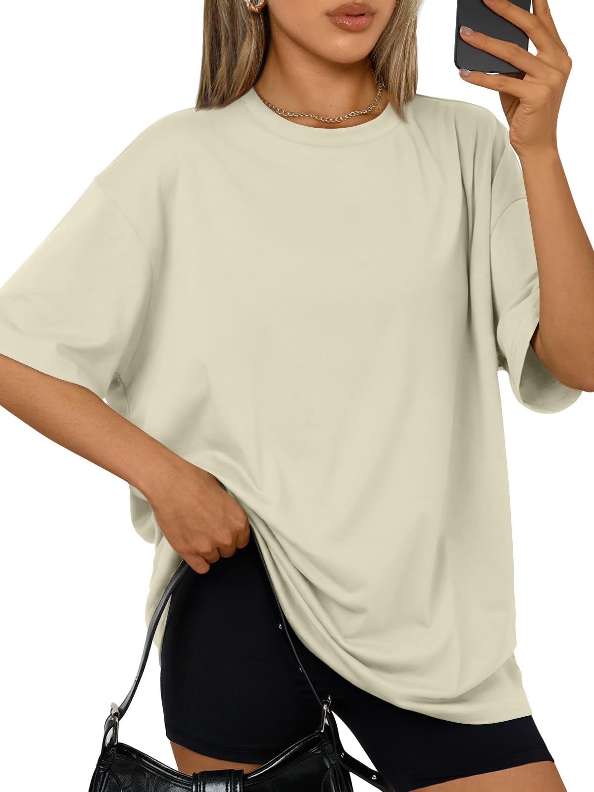 Trendy Queen Womens Oversized Summer T-Shirts Plus Size Short Sleeves Workout Tops
