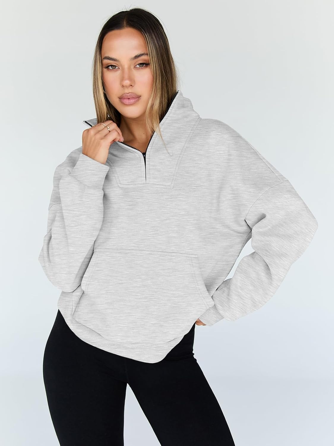 Trendy Queen Womens Sweatshirts Quarter Half Zip Pullover Workout Hoodies Fall Fashion 2026 Winter Fleece Jackets Sweaters