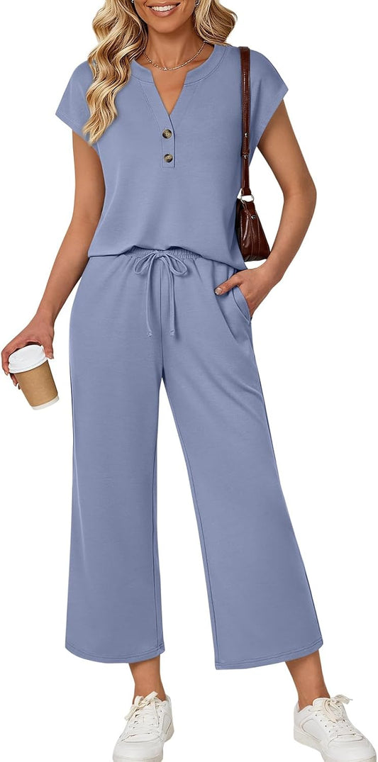 LILLUSORY Two Piece Lounge Sets for Women Spring Vacation Beach Travel Airport Outfits Casual Cruise Fashion 2026