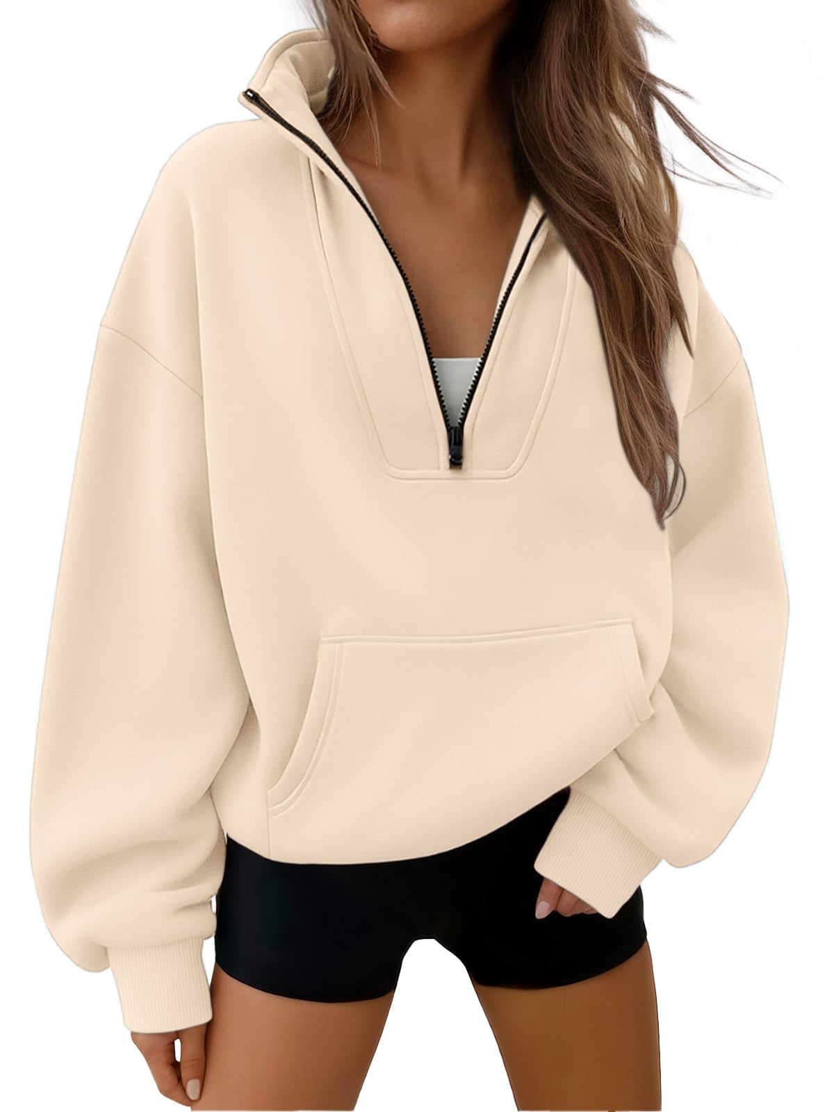 Trendy Queen Womens Sweatshirts Quarter Half Zip Pullover Workout Hoodies Fall Fashion 2026 Winter Fleece Jackets Sweaters
