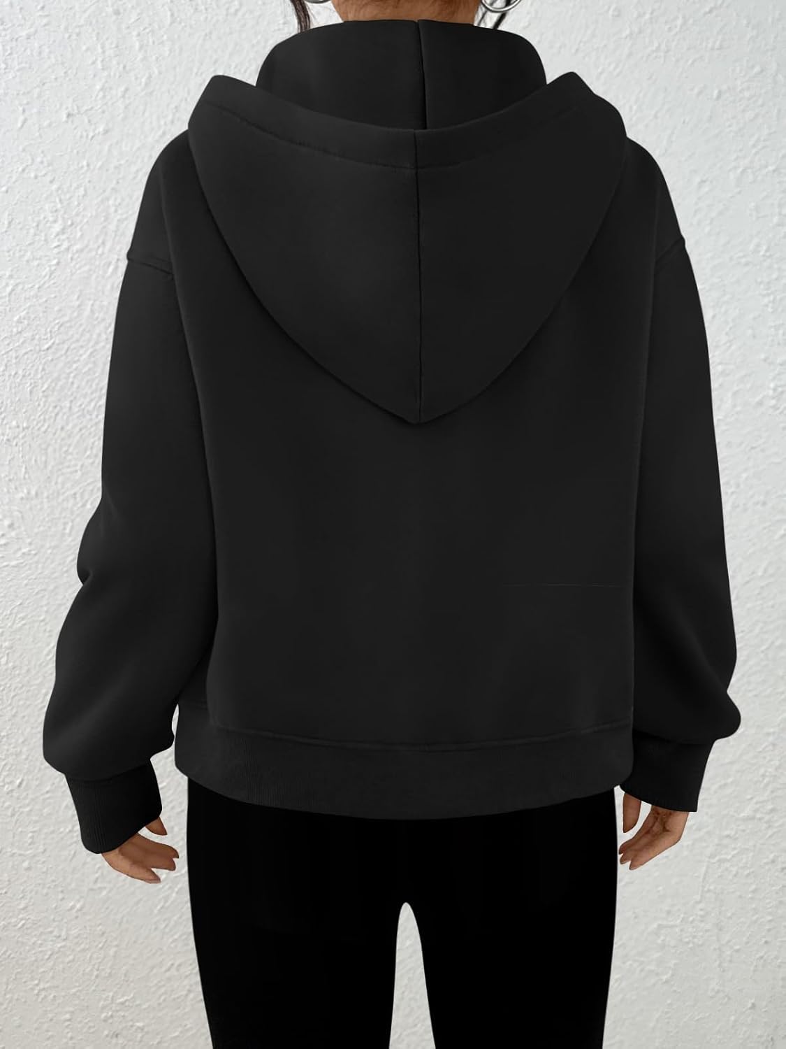 Trendy Queen Women's Zip Up Hoodie Fleece Lined Cropped Sweatshirt Y2K Oversized Fall Jacket