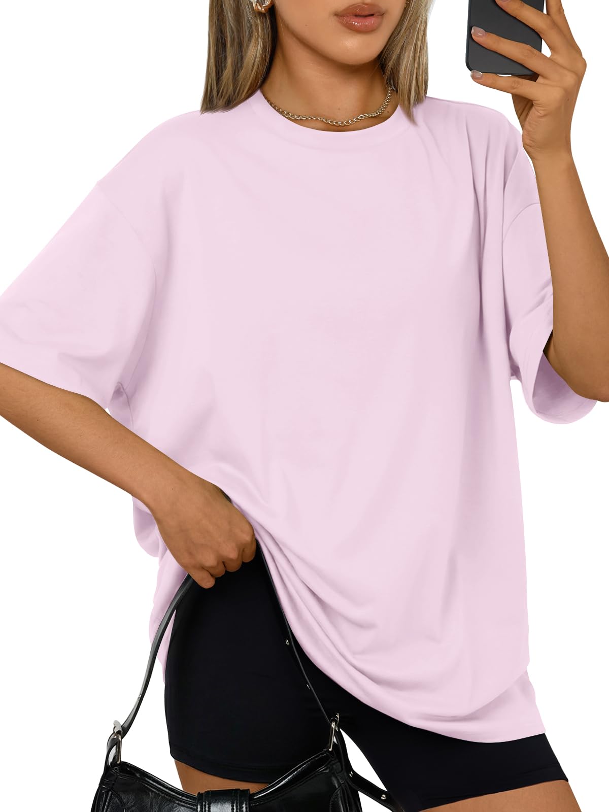 Trendy Queen Womens Oversized Summer T-Shirts Plus Size Short Sleeves Workout Tops
