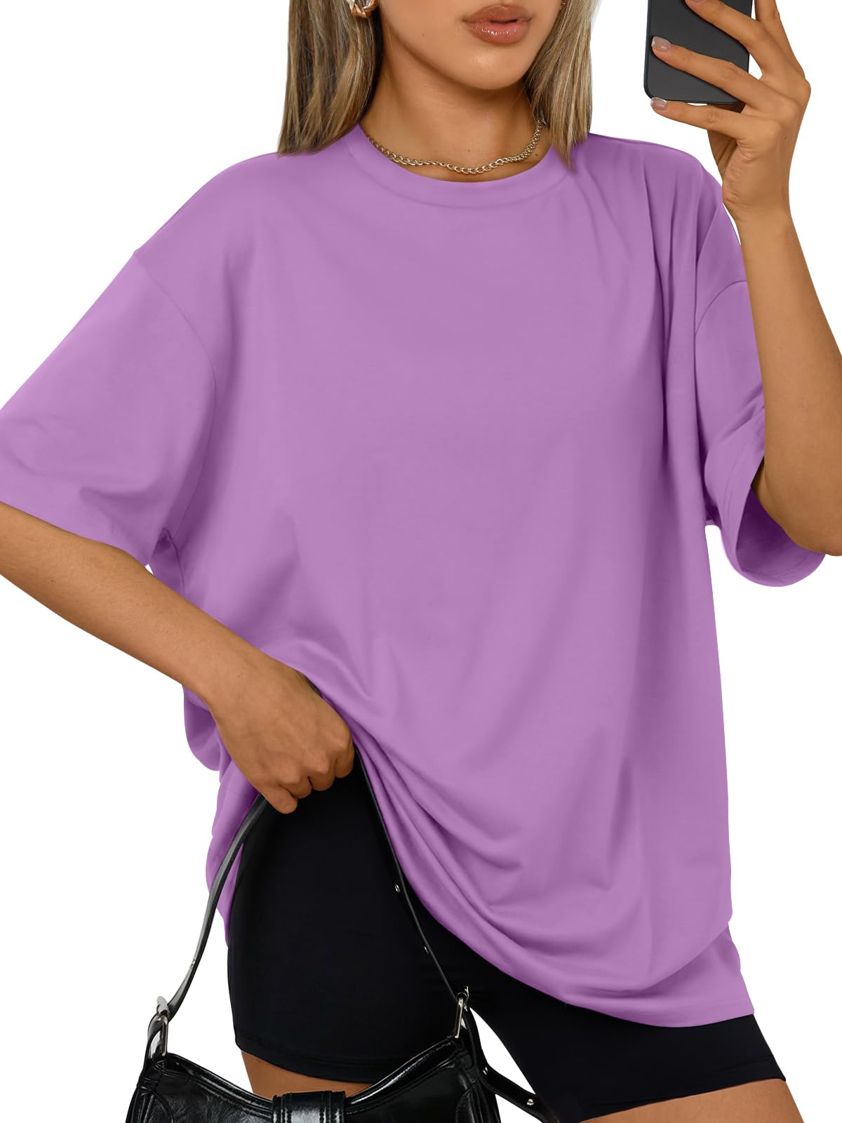 Trendy Queen Womens Oversized Summer T-Shirts Plus Size Short Sleeves Workout Tops