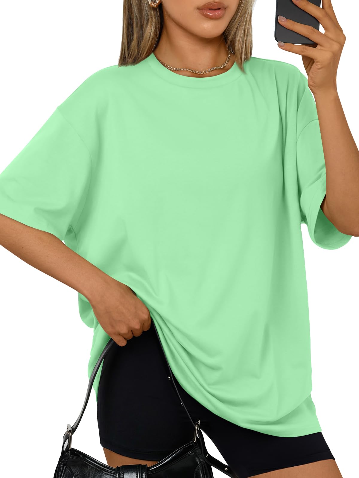 Trendy Queen Womens Oversized Summer T-Shirts Plus Size Short Sleeves Workout Tops