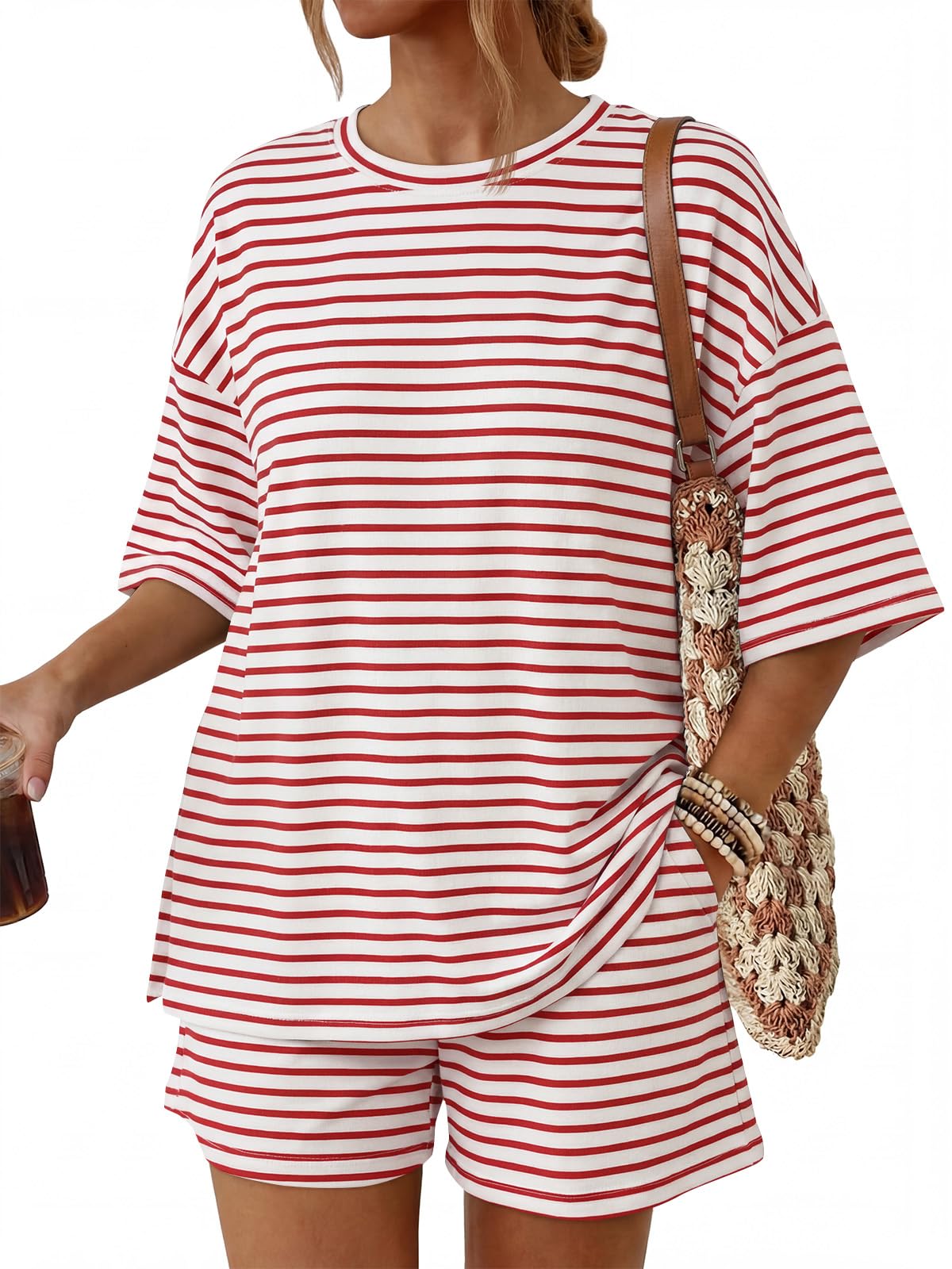 Trendy Queen 2 Piece Summer Set Oversized Top & Loose Fit Shorts with Pockets