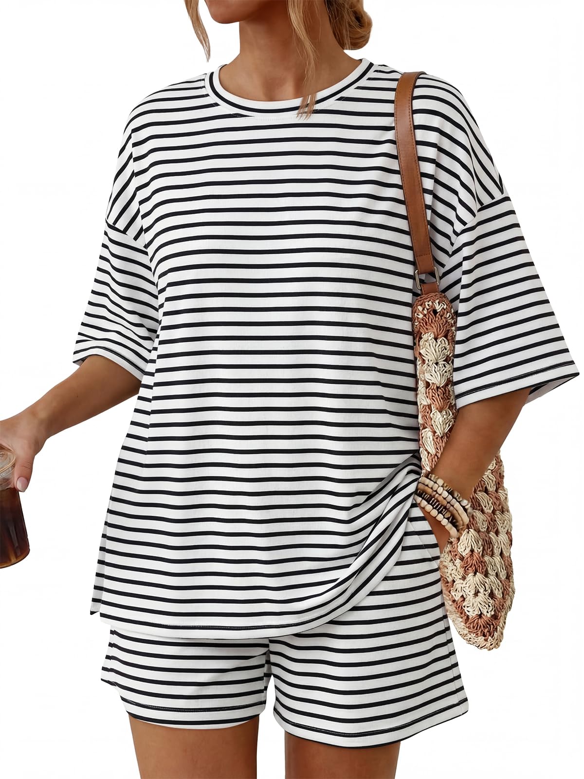Trendy Queen 2 Piece Summer Set Oversized Top & Loose Fit Shorts with Pockets