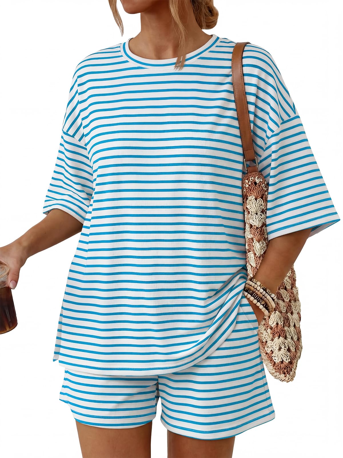 Trendy Queen 2 Piece Summer Set Oversized Top & Loose Fit Shorts with Pockets