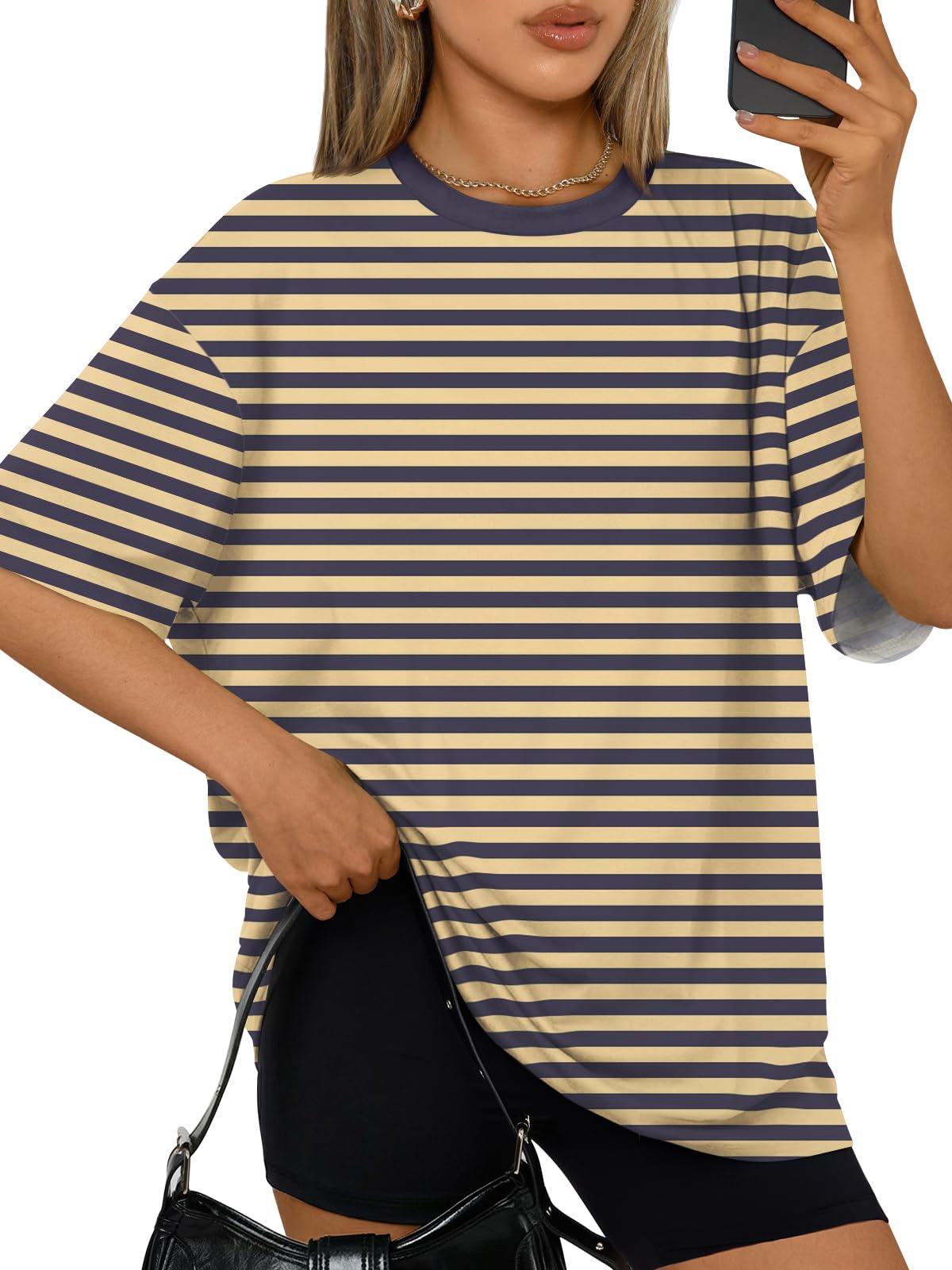 Trendy Queen Womens Oversized Summer T-Shirts Plus Size Short Sleeves Workout Tops