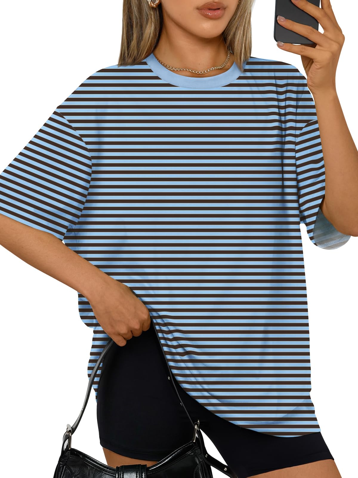Trendy Queen Womens Oversized Summer T-Shirts Plus Size Short Sleeves Workout Tops