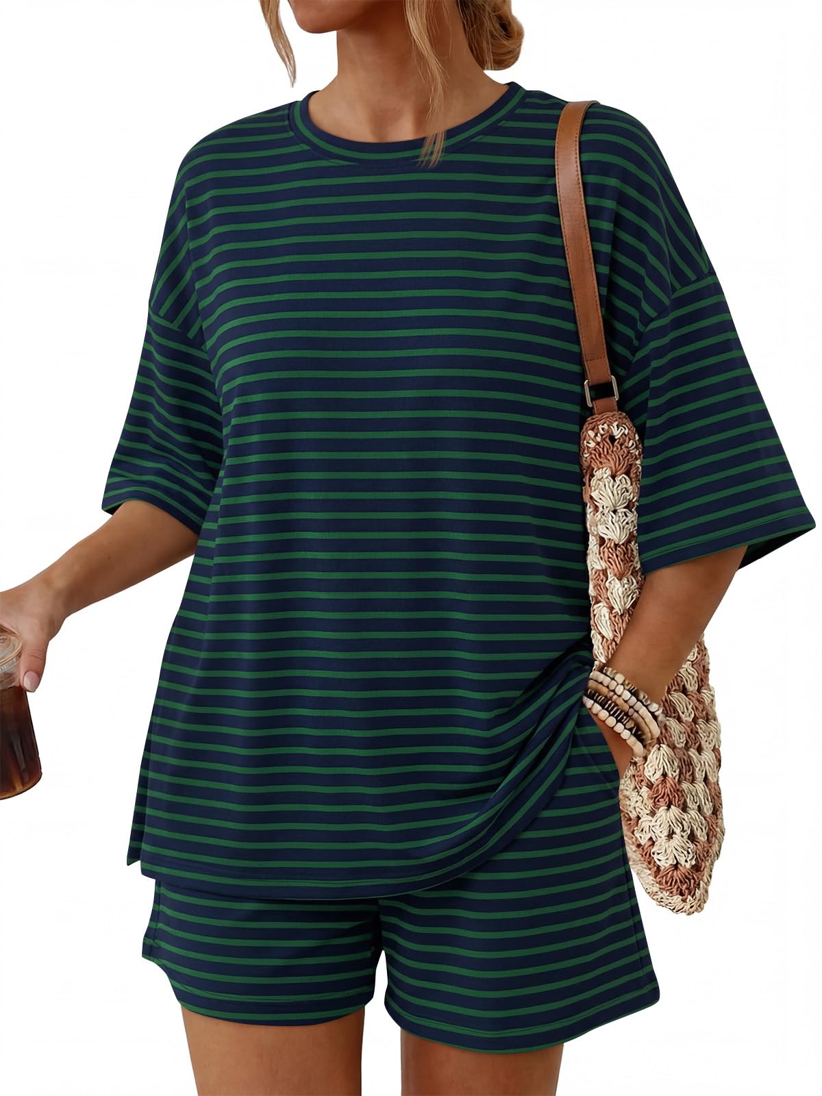 Trendy Queen 2 Piece Summer Set Oversized Top & Loose Fit Shorts with Pockets