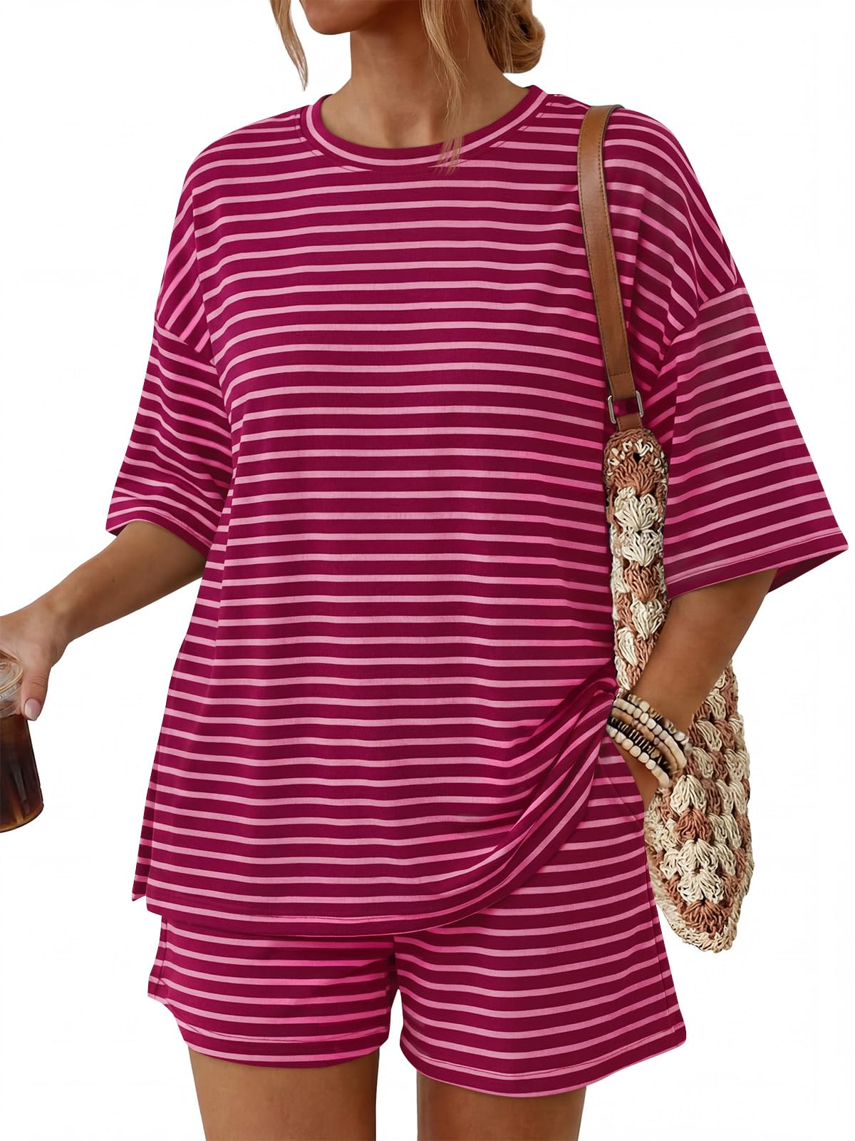 Trendy Queen 2 Piece Summer Set Oversized Top & Loose Fit Shorts with Pockets