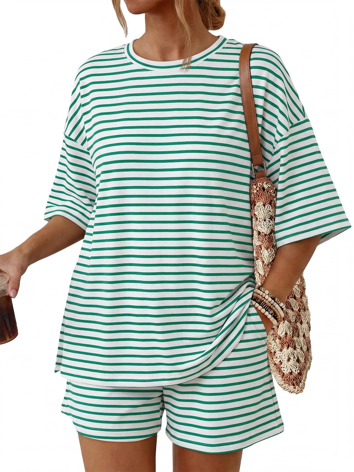 Trendy Queen 2 Piece Summer Set Oversized Top & Loose Fit Shorts with Pockets