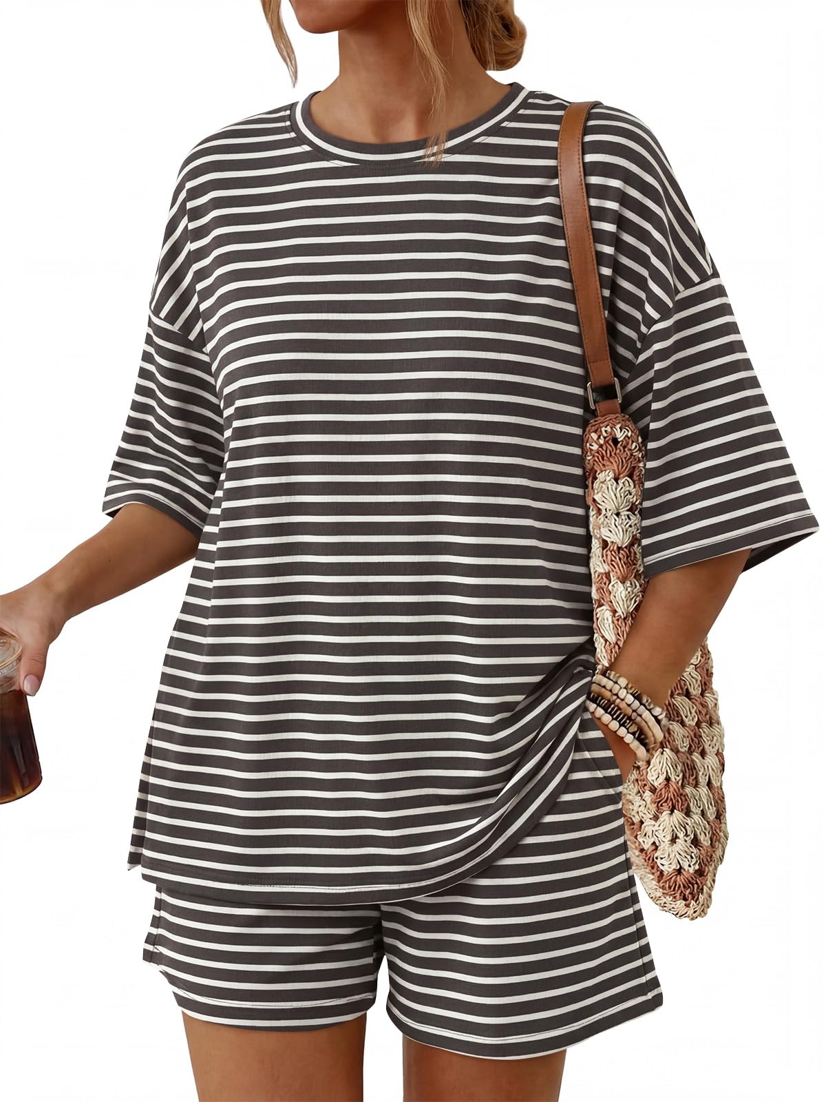 Trendy Queen 2 Piece Summer Set Oversized Top & Loose Fit Shorts with Pockets