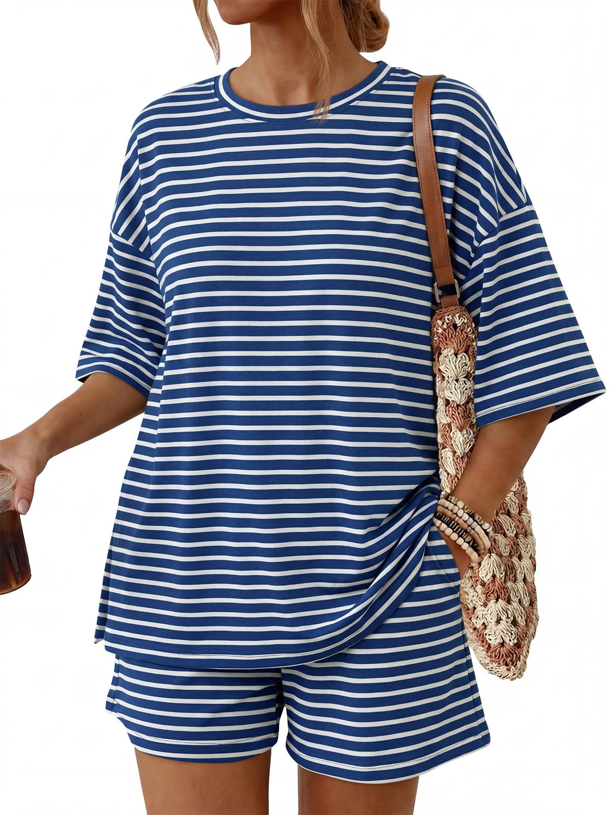 Trendy Queen 2 Piece Summer Set Oversized Top & Loose Fit Shorts with Pockets
