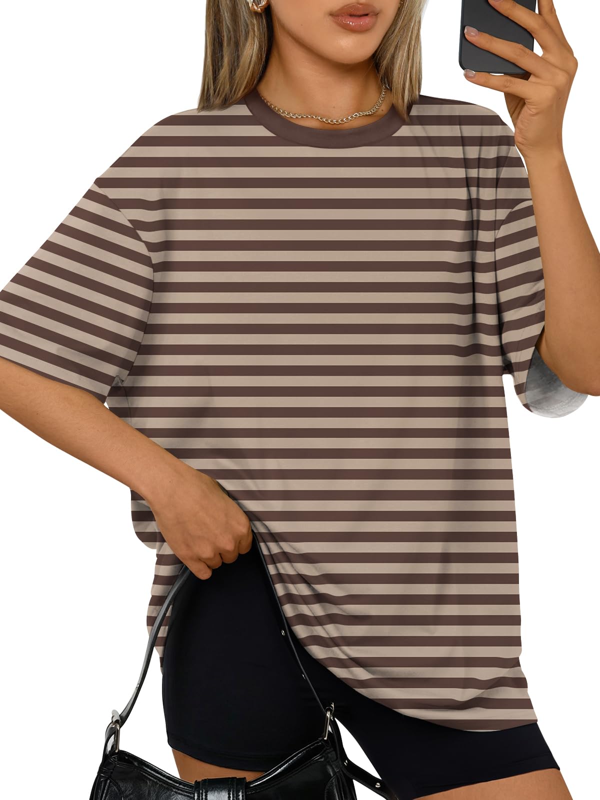 Trendy Queen Womens Oversized Summer T-Shirts Plus Size Short Sleeves Workout Tops